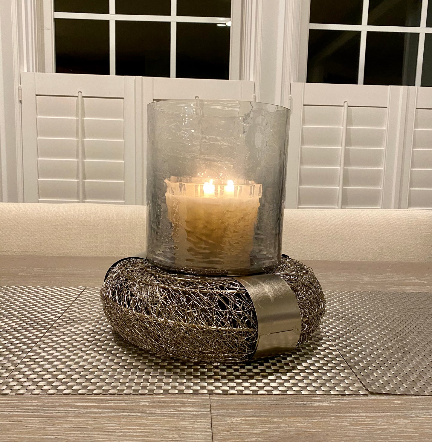 Decorative Iron and Glass Hurricane Candle Holder For Home Decor (DH3053)