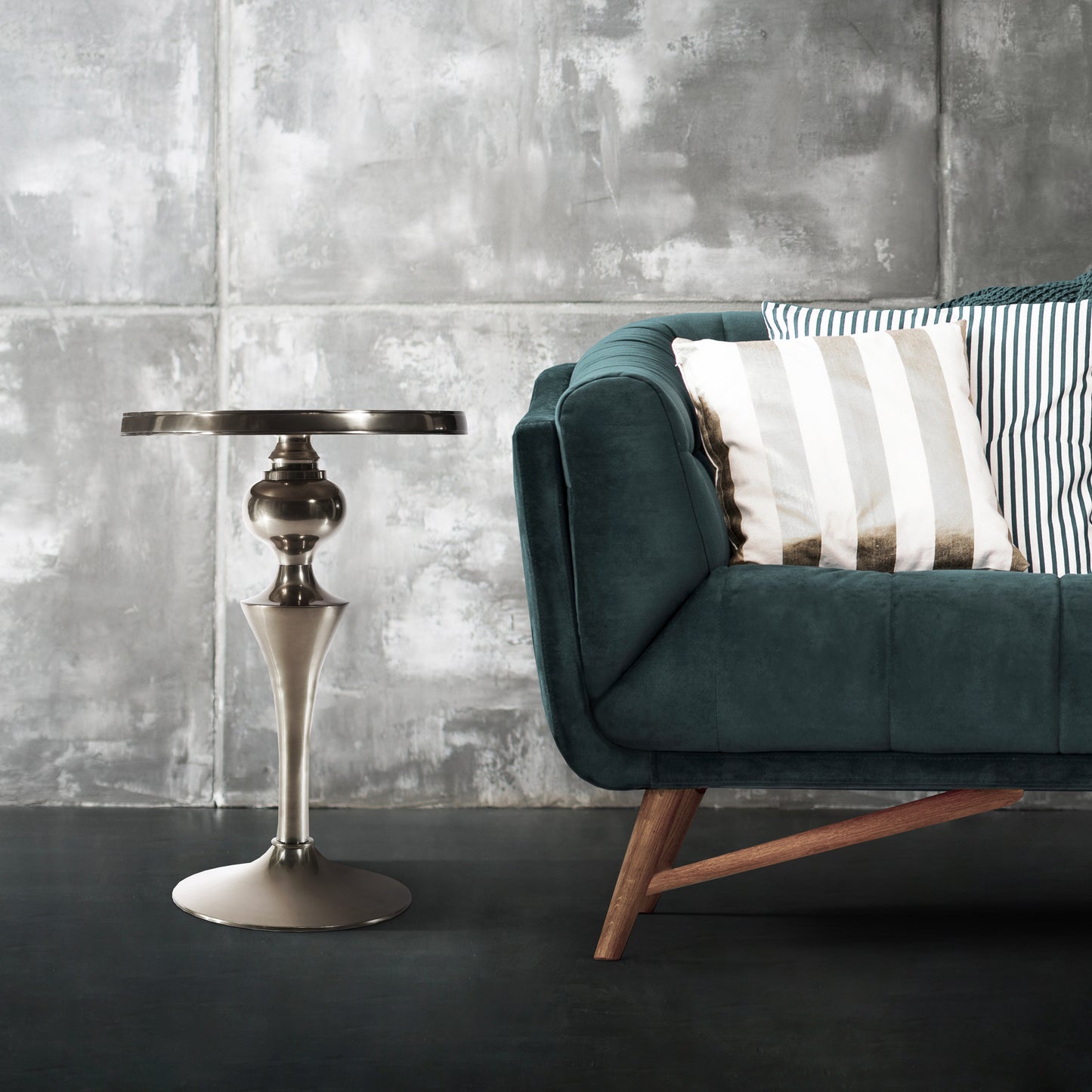 Modern Aluminum Round Side End Table | Metal Accent Table (DH8033)