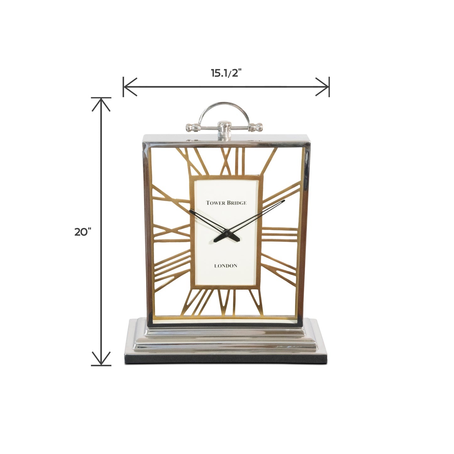 Decorative Square Rustic Aluminum and Steel Clock | Vintage desk Clock (DH10001)