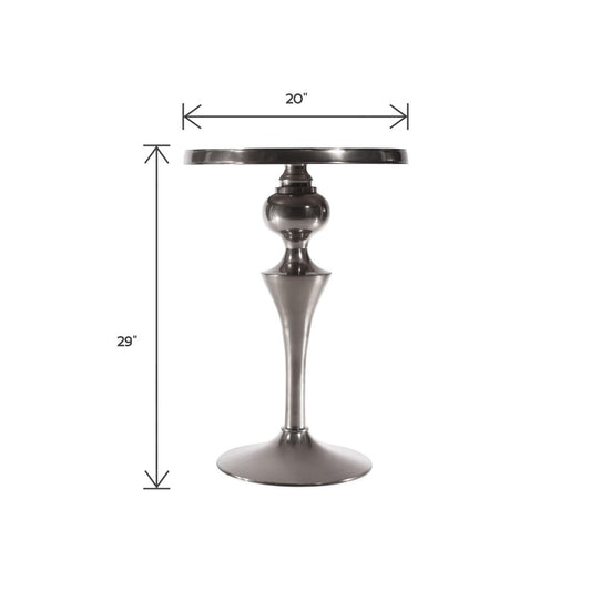 Modern Aluminum Round Side End Table | Metal Accent Table (DH8033)