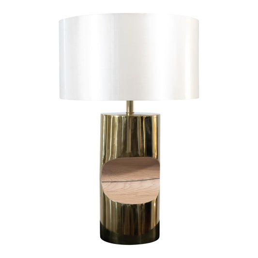 Modern Stainless Steel and Wooden Table Lamp | Side Table Lamp (DH12000)