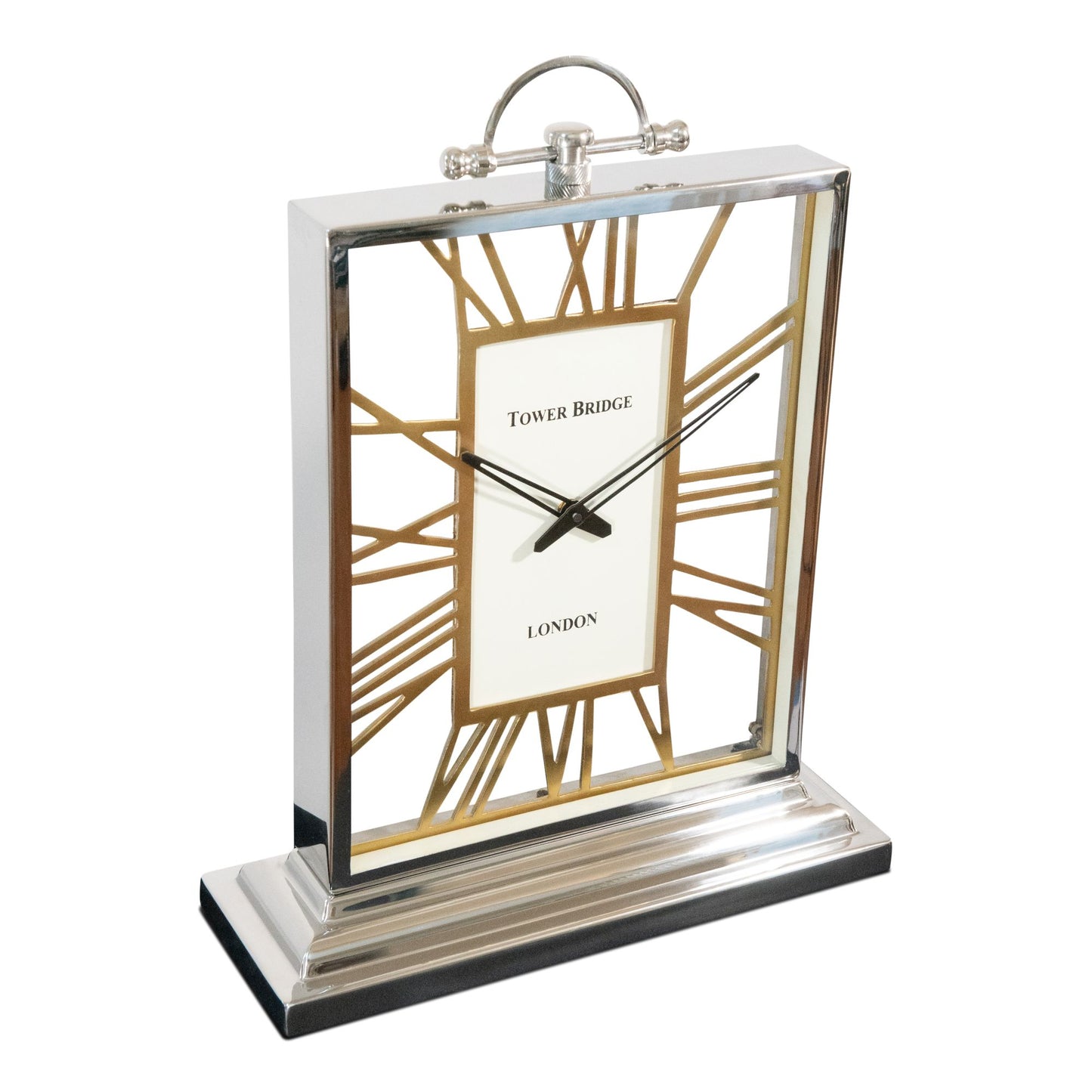 Decorative Square Rustic Aluminum and Steel Clock | Vintage desk Clock (DH10001)