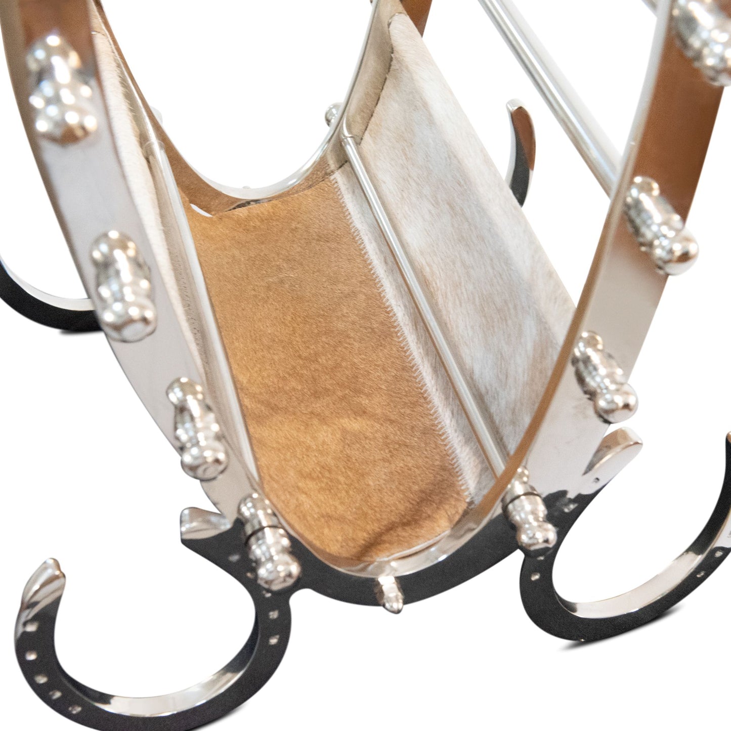 Aluminum and Steel With Hair Leather Magazine Holder | Magazine Rack (DH8026)