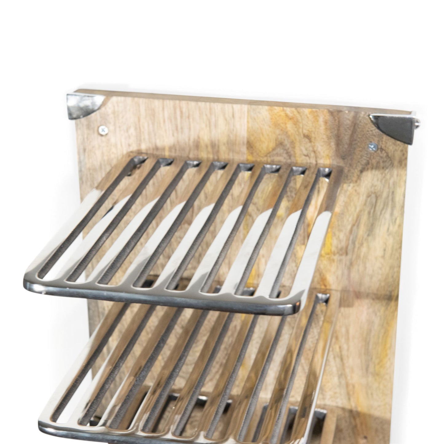 Vintage Aluminum and Wooden Magazine Holder | File Holder (DH8015)