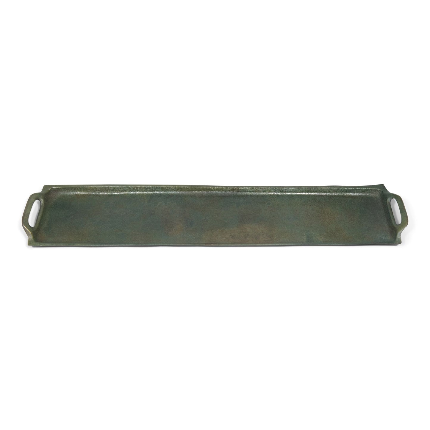 Antique Raw Aluminum Rectangular Serving Tray with Handles (DH6005)