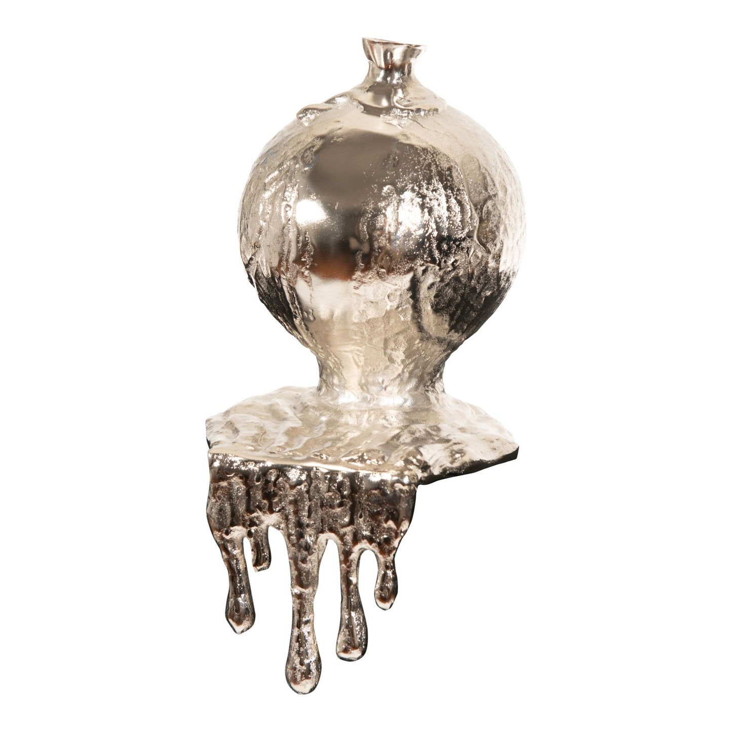 Decorative Round Molten Aluminum Flower Vase | Metal Flower Vase (DH4021)