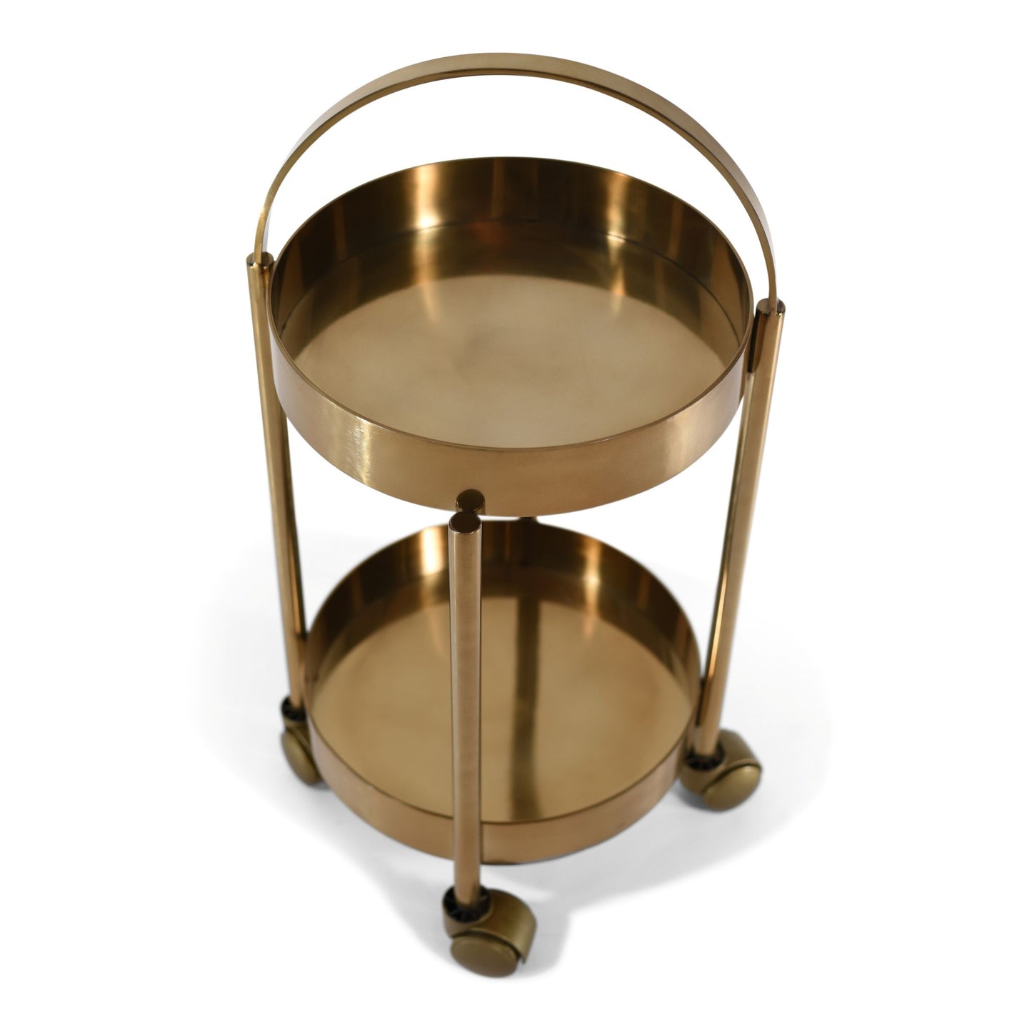 Modern Stainless Steel Trolly With Metal Wheels | Serving Cart (DH8029)