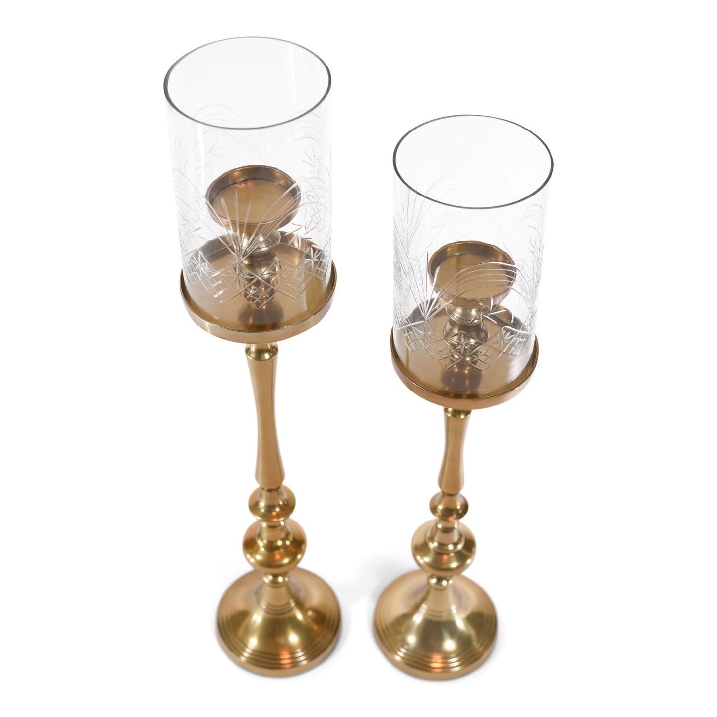 Pillar Glass and Aluminum Modern Candle Holder | Decorative Candlestick (DH3051)