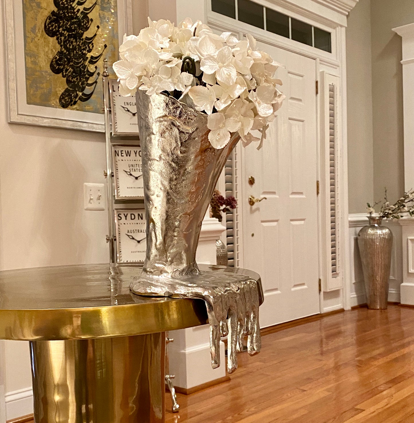 Decorative Aluminum Molten Flower Vase | Antique Vases (DH4012)