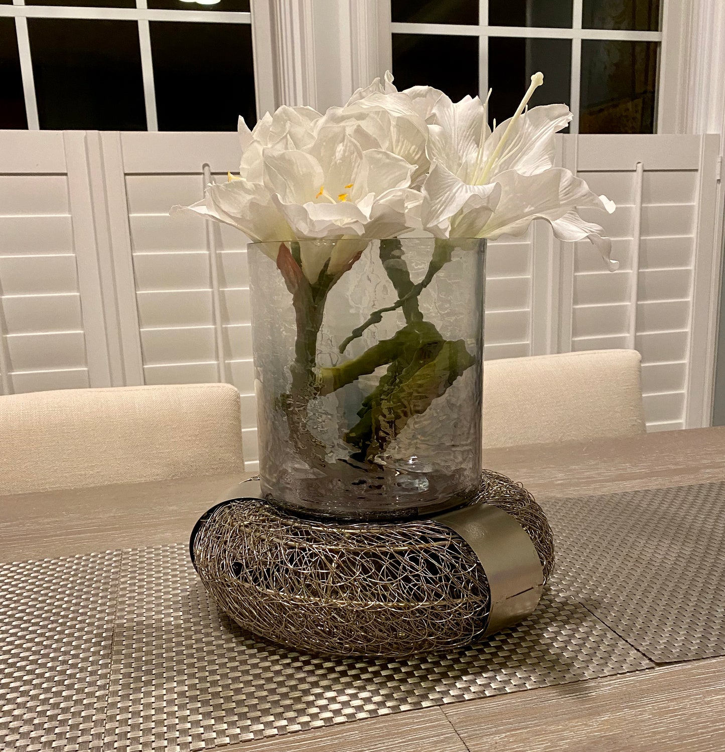 Decorative Iron and Glass Hurricane Candle Holder For Home Decor (DH3053)