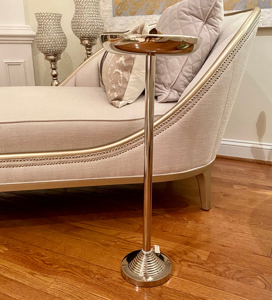 Tall Silver Aluminum Ashtray On Stand | Floor Standing Ashtray (DH10004)