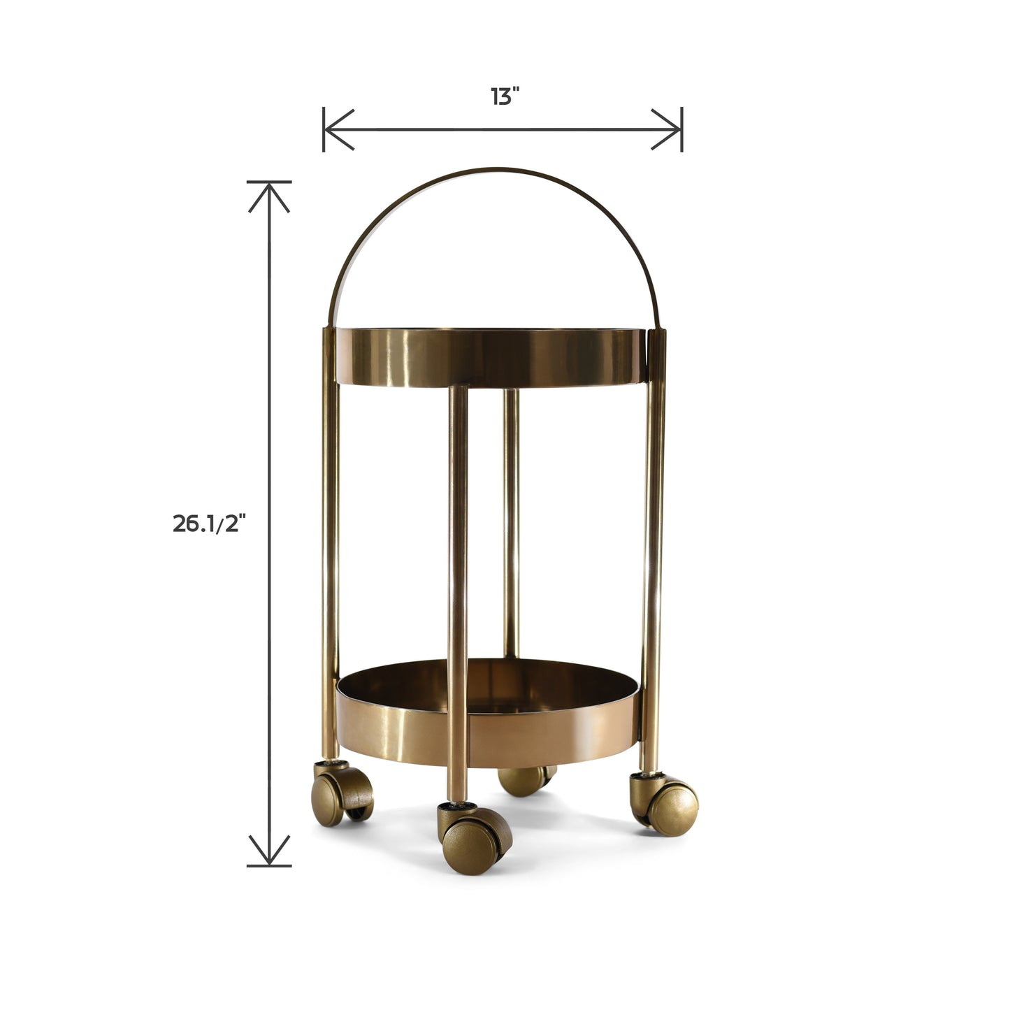 Modern Stainless Steel Trolly With Metal Wheels | Serving Cart (DH8029)