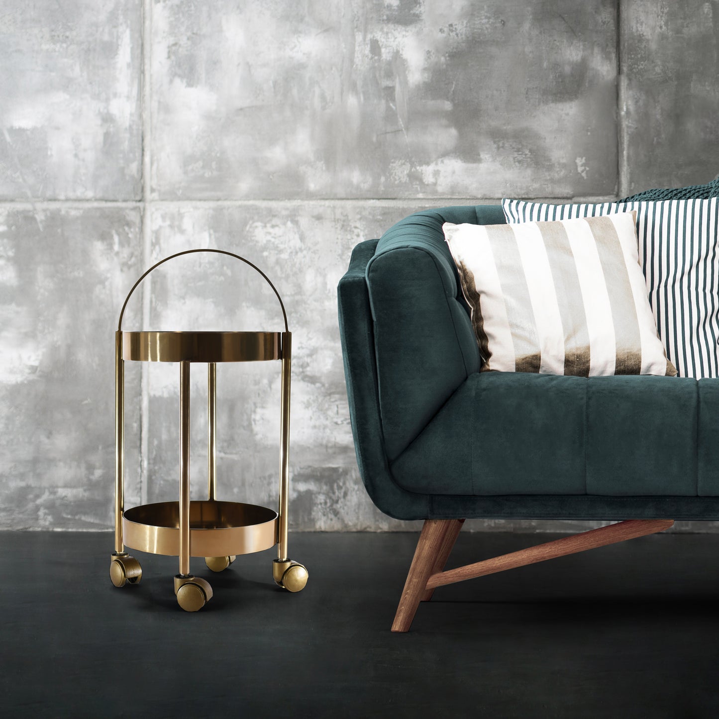 Modern Stainless Steel Trolly With Metal Wheels | Serving Cart (DH8029)