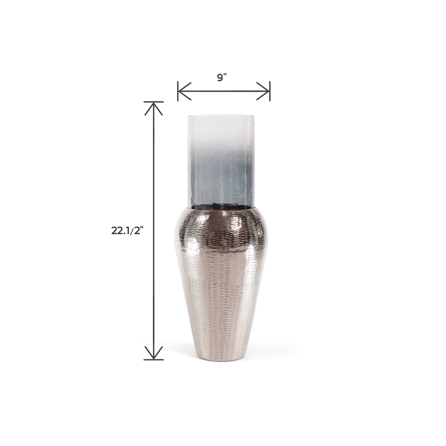 Modern Sliver Aluminum Tapper and Glass Flower Vases for Home Decoration (DH3044)