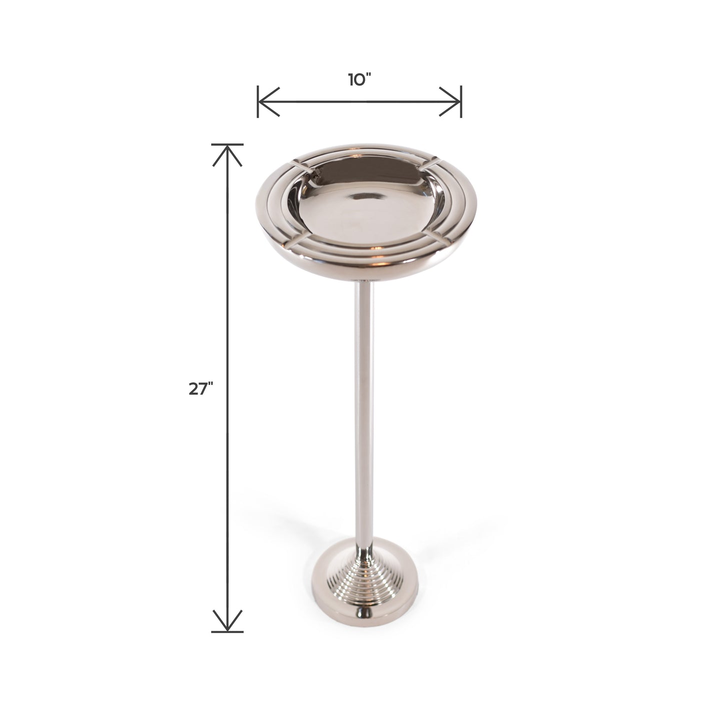 Tall Silver Aluminum Ashtray On Stand | Floor Standing Ashtray (DH10004)