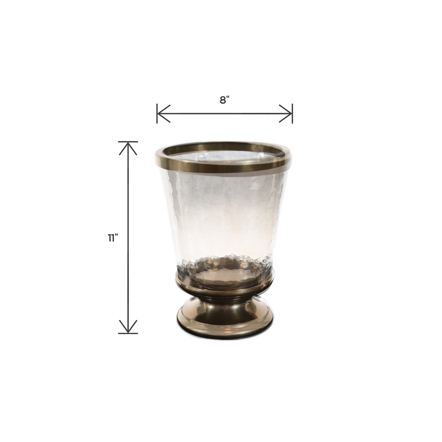 Metal Decor Aluminum Ring Hurricane Candle Holder with Pillar Glass (DH3046)