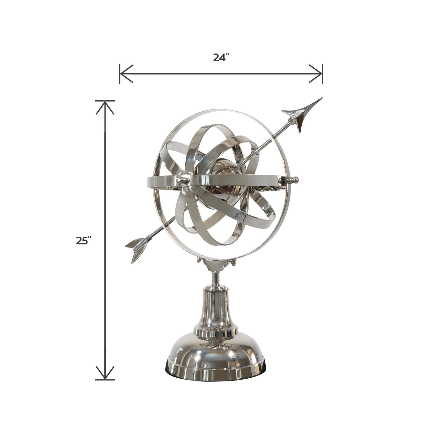 Aluminum Decorative Armillary Accent | Home Decor Sculpture (DH4032)