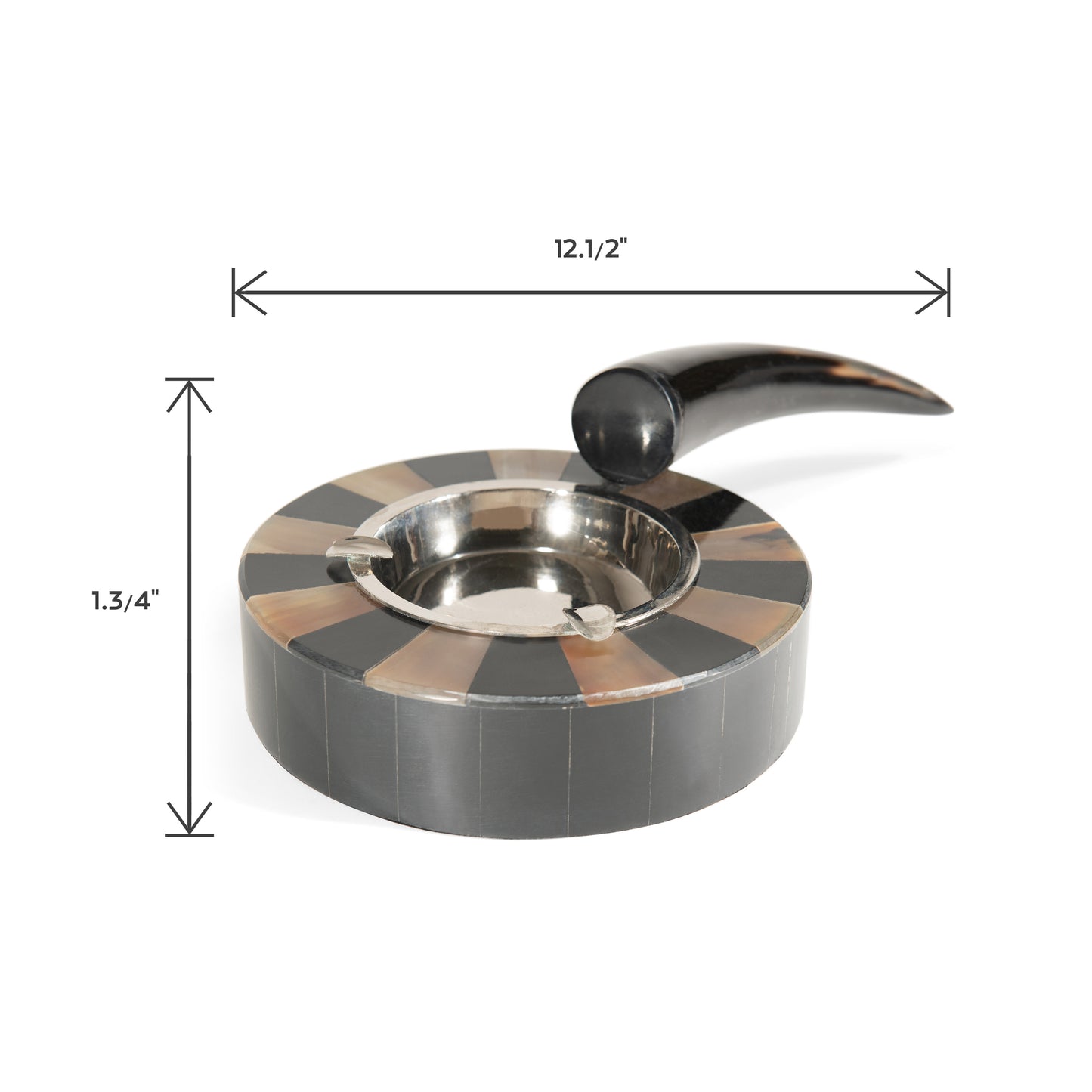 Round Stainless Steel Horn with Resin Ashtray for Cigarettes (DH10005)