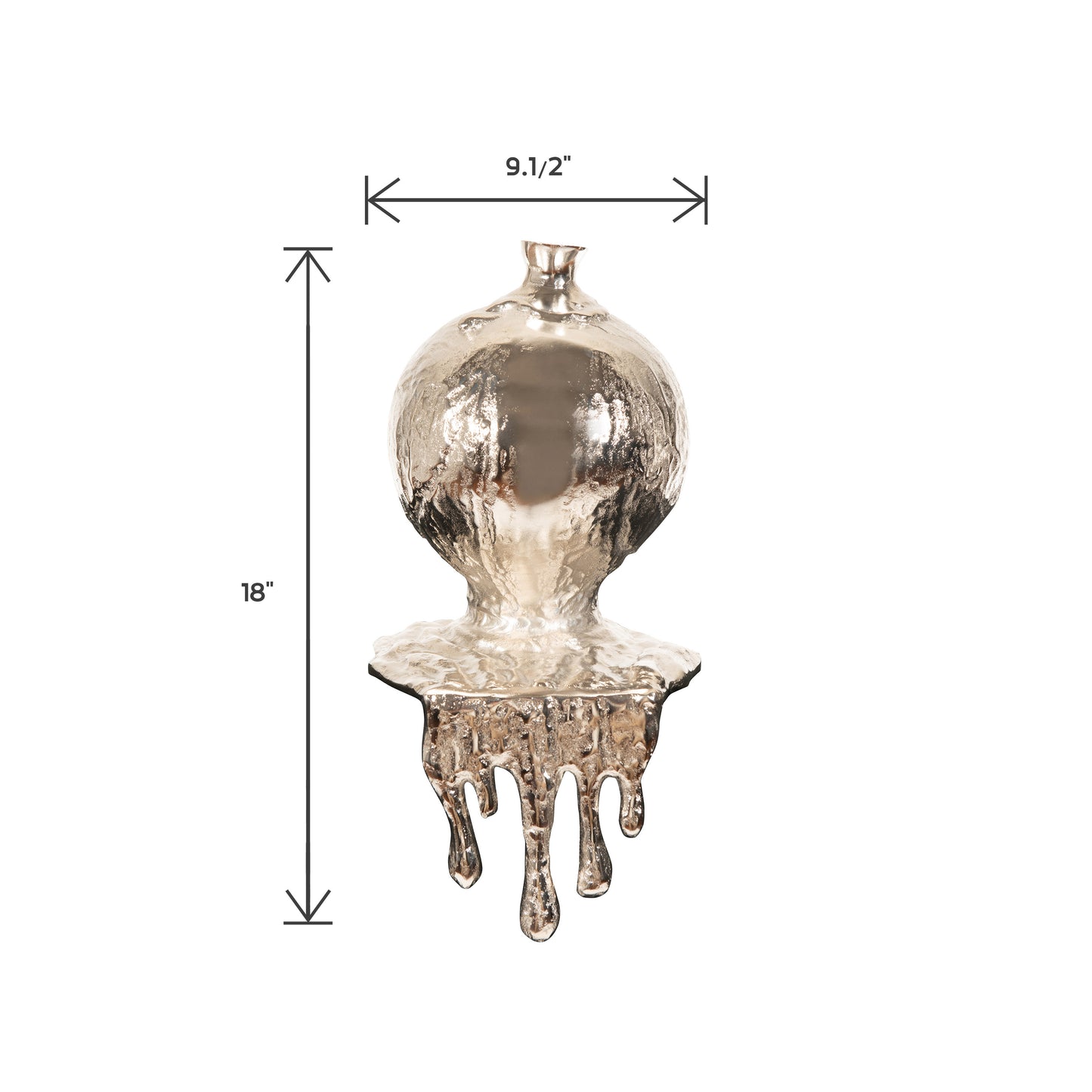 Decorative Round Molten Aluminum Flower Vase | Metal Flower Vase (DH4021)