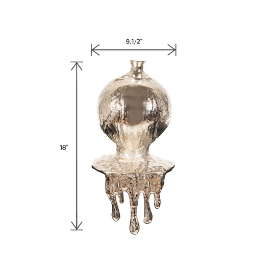 Decorative Round Molten Aluminum Flower Vase | Metal Flower Vase (DH4021)