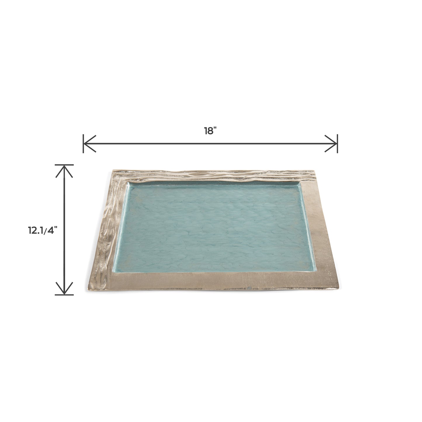 Decorative Large Aluminum Serving Tray Blue for Coffee Table (DH6000)