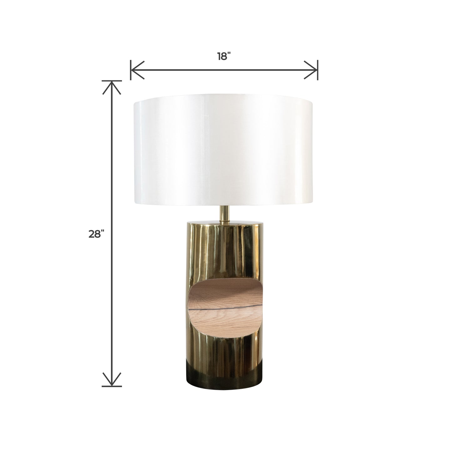 Modern Stainless Steel and Wooden Table Lamp | Side Table Lamp (DH12000)