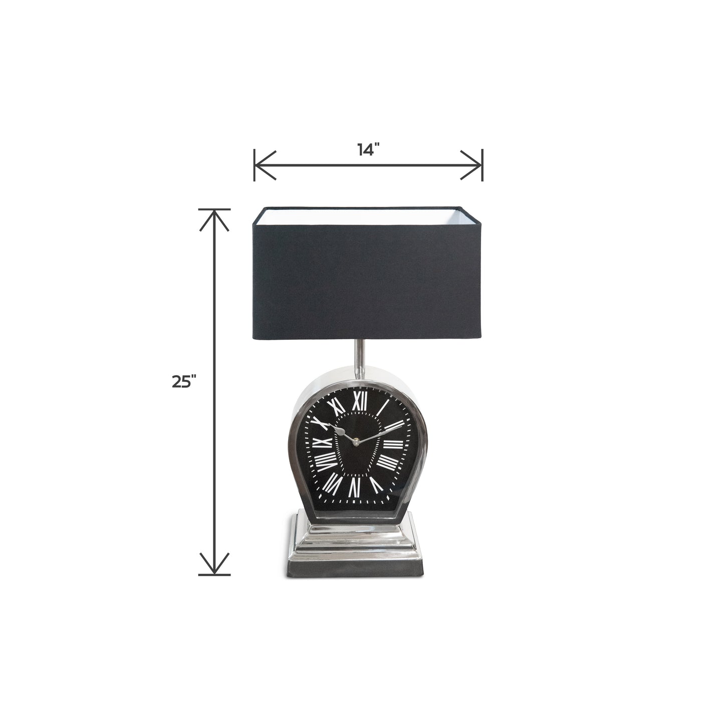 Decorative Stainless Steel and Aluminum Table Lamp With Clock (DH10003)
