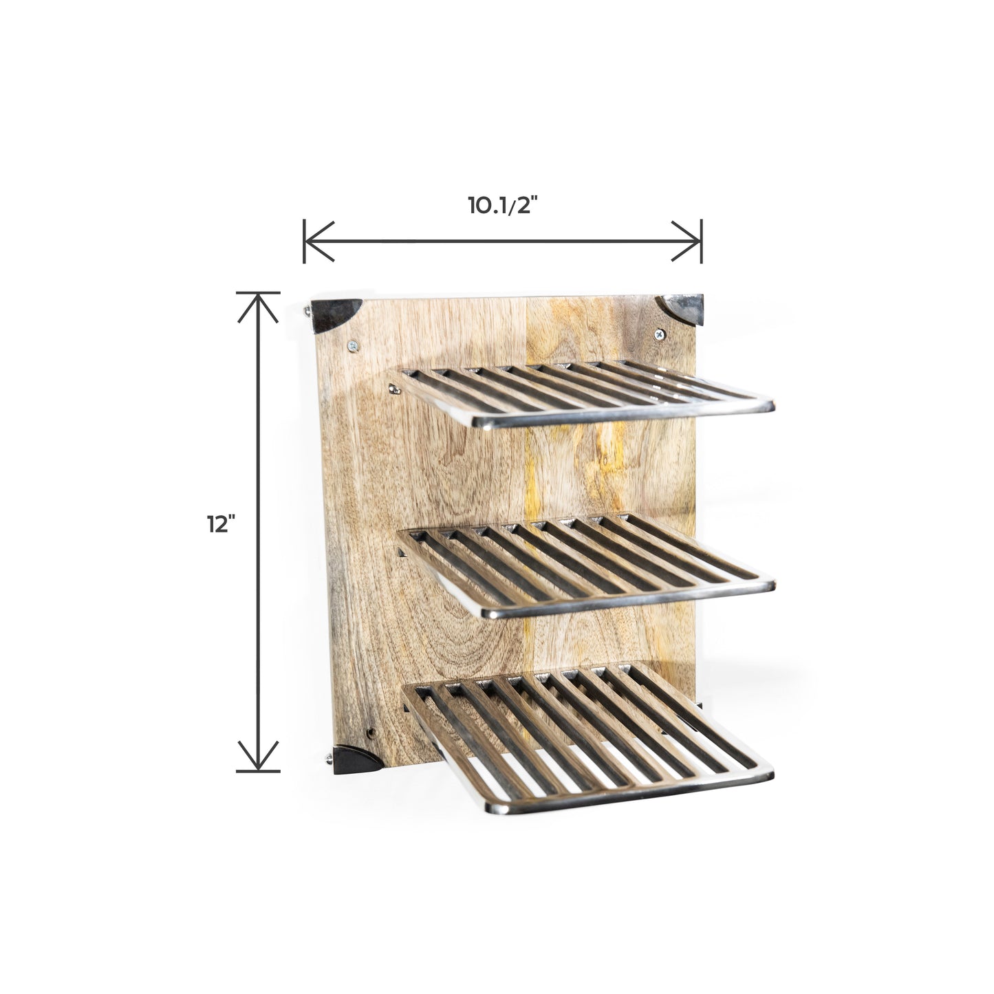 Vintage Aluminum and Wooden Magazine Holder | File Holder (DH8015)