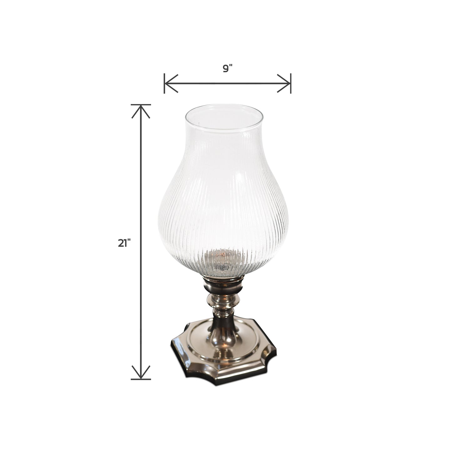 Vintage Aluminum And Glass Hurricane Candle Holder | Candle Holders (DH3048)