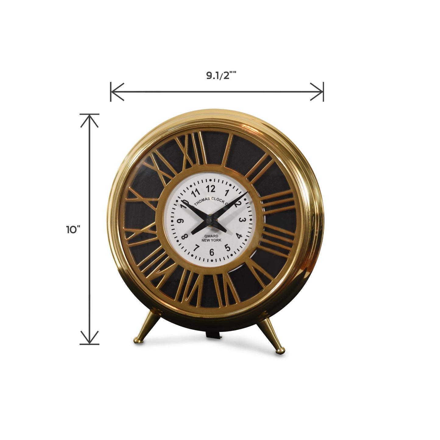 Vintage Brass and Steel Table Clock For Living Room Decor (DH10009)