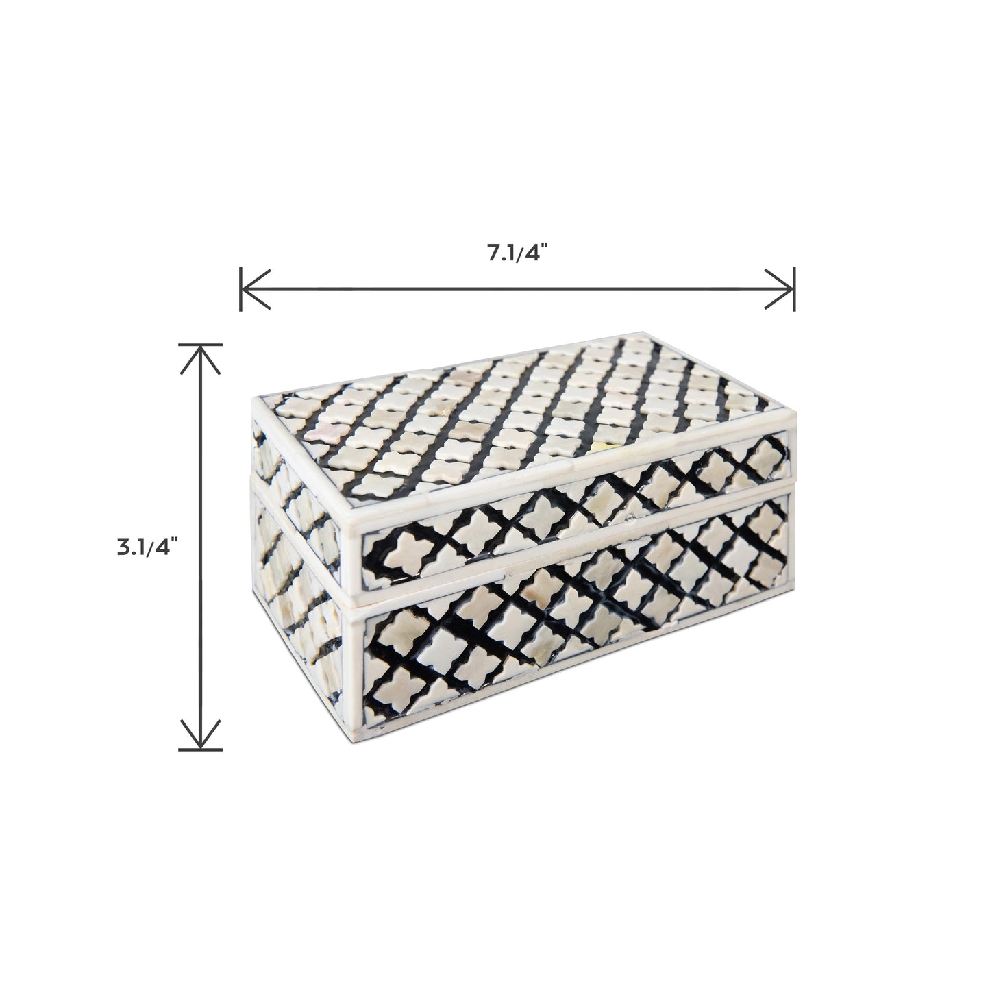 Antique Trellis Inlay Decorative Bone Box | Decorative Storage Box (DH4034)