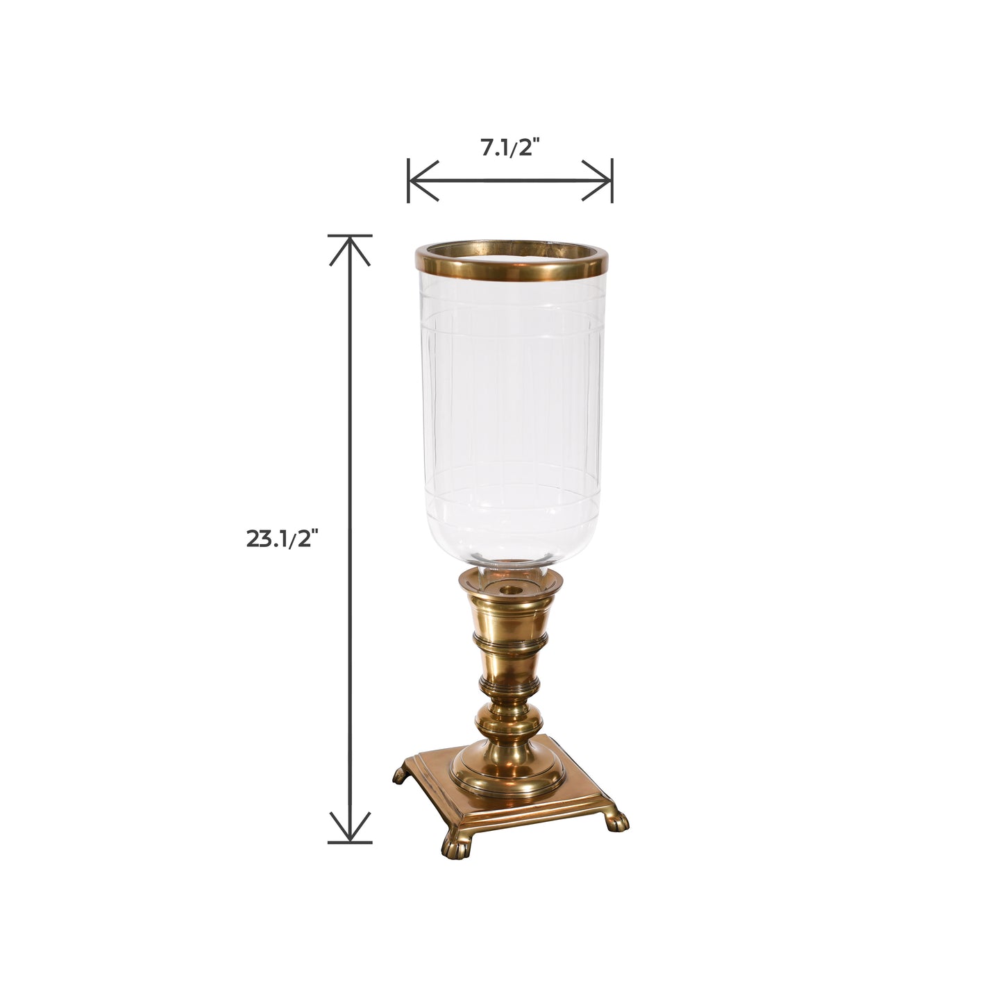 Antique Aluminum Pillar Candle Holder | Gold Hurricane Candle Holders (DH3049)
