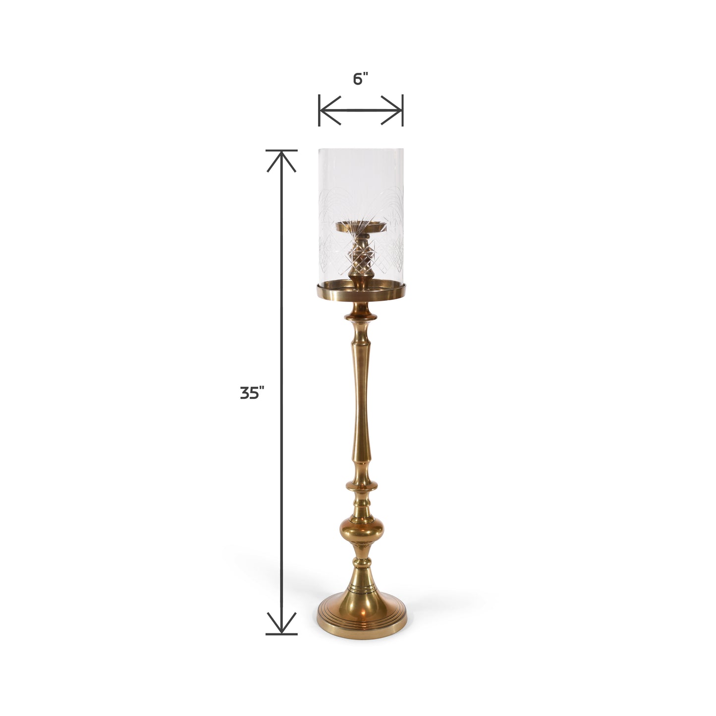 Pillar Glass and Aluminum Modern Candle Holder | Decorative Candlestick (DH3051)