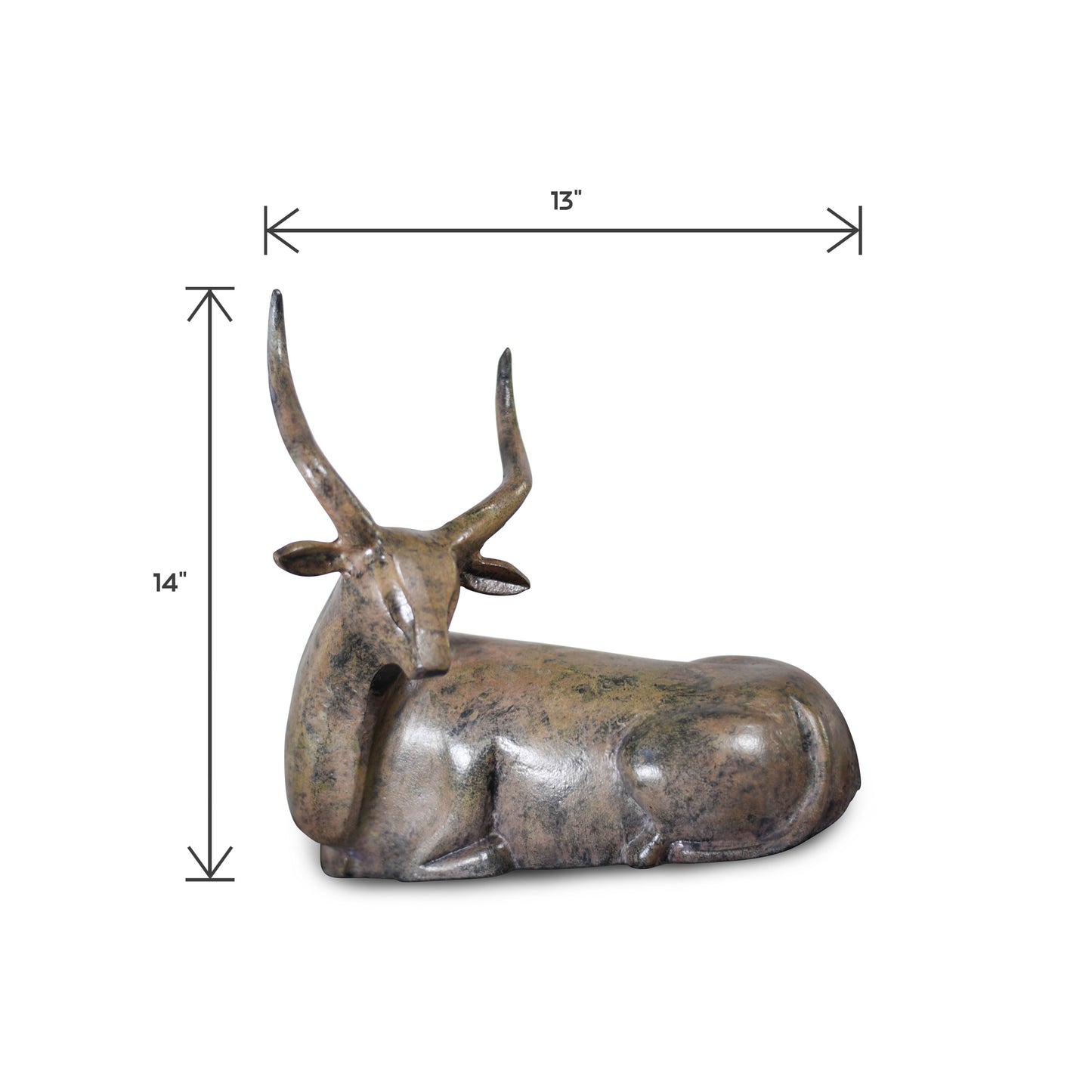 Decorative Aluminum Resting Deer Sculpture | Home Accents (DH4007A)