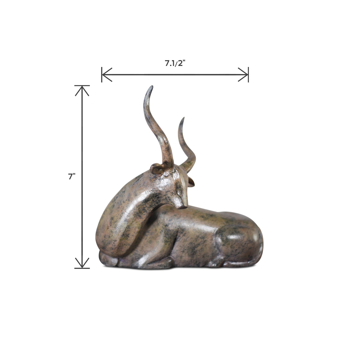Aluminum Vintage Sitting Bull | Sculpture Home Decor (DH4007B)