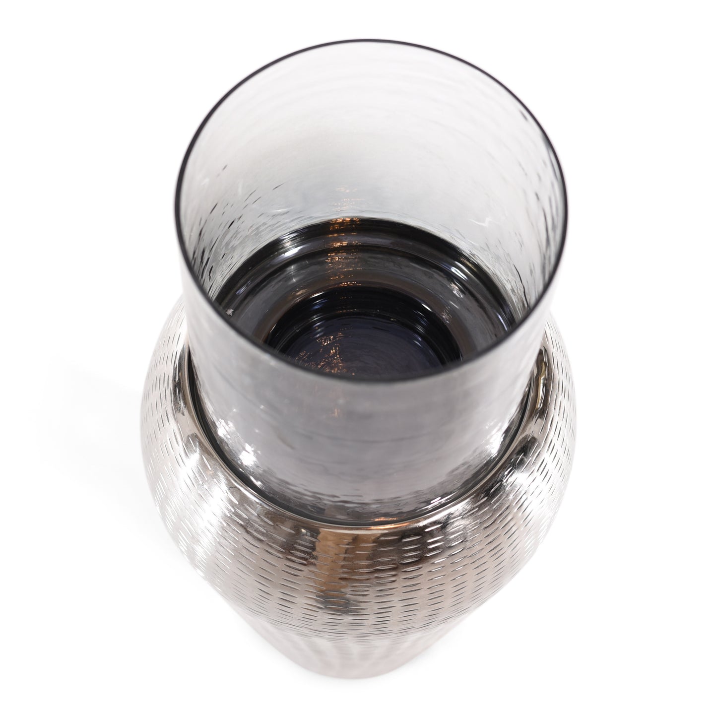 Modern Sliver Aluminum Tapper and Glass Flower Vases for Home Decoration (DH3044)