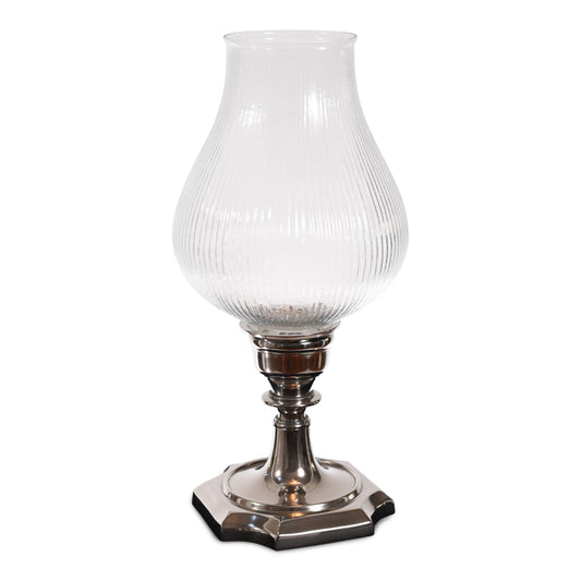 Vintage Aluminum And Glass Hurricane Candle Holder | Candle Holders (DH3048)