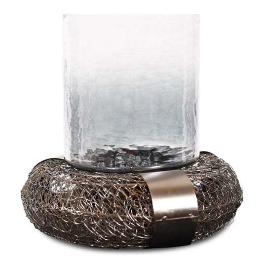 Decorative Iron and Glass Hurricane Candle Holder For Home Decor (DH3053)
