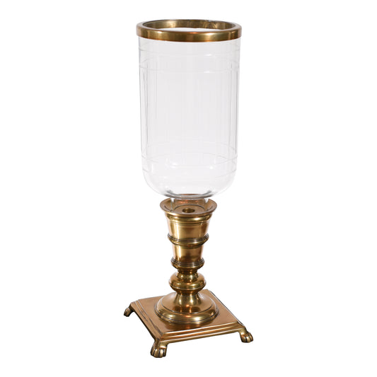 Antique Aluminum Pillar Candle Holder | Gold Hurricane Candle Holders (DH3049)