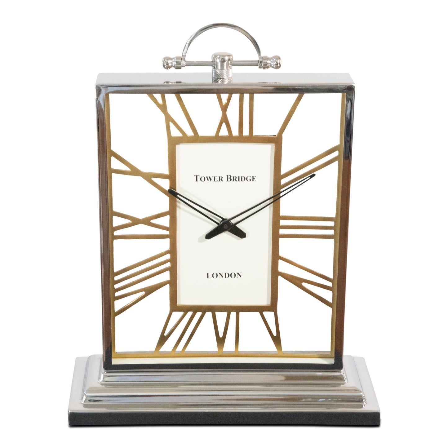 Decorative Square Rustic Aluminum and Steel Clock | Vintage desk Clock (DH10001)