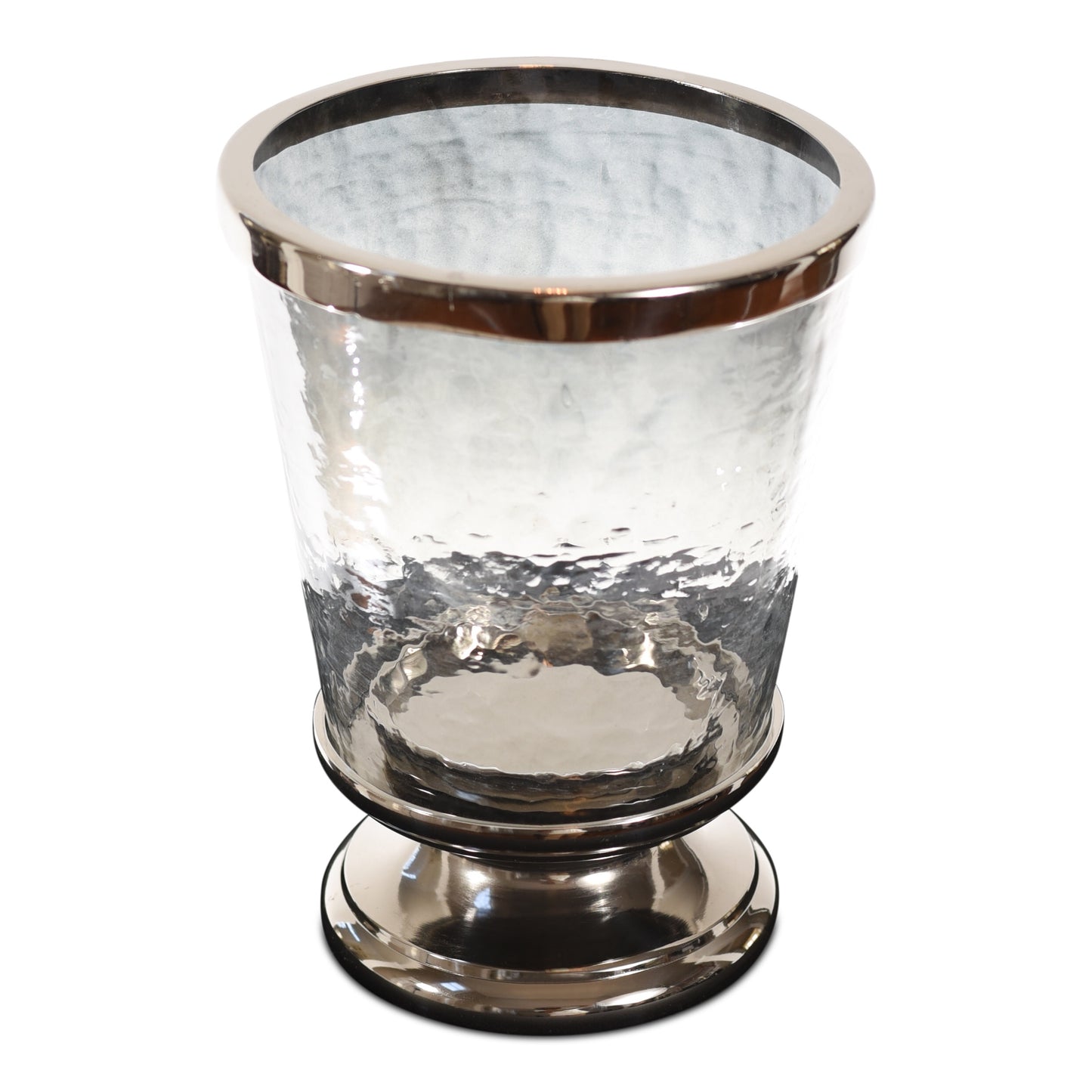 Metal Decor Aluminum Ring Hurricane Candle Holder with Pillar Glass (DH3046)