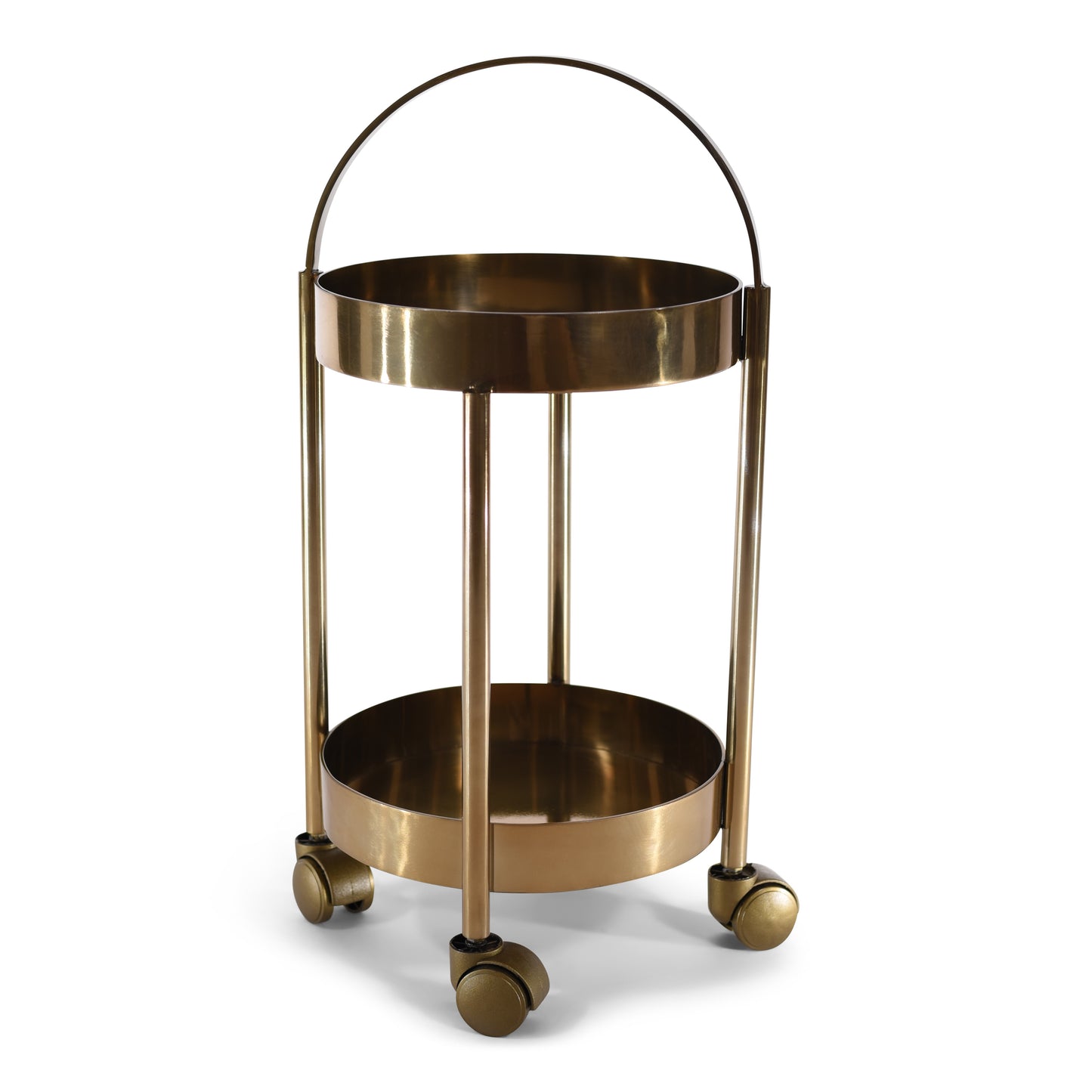 Modern Stainless Steel Trolly With Metal Wheels | Serving Cart (DH8029)