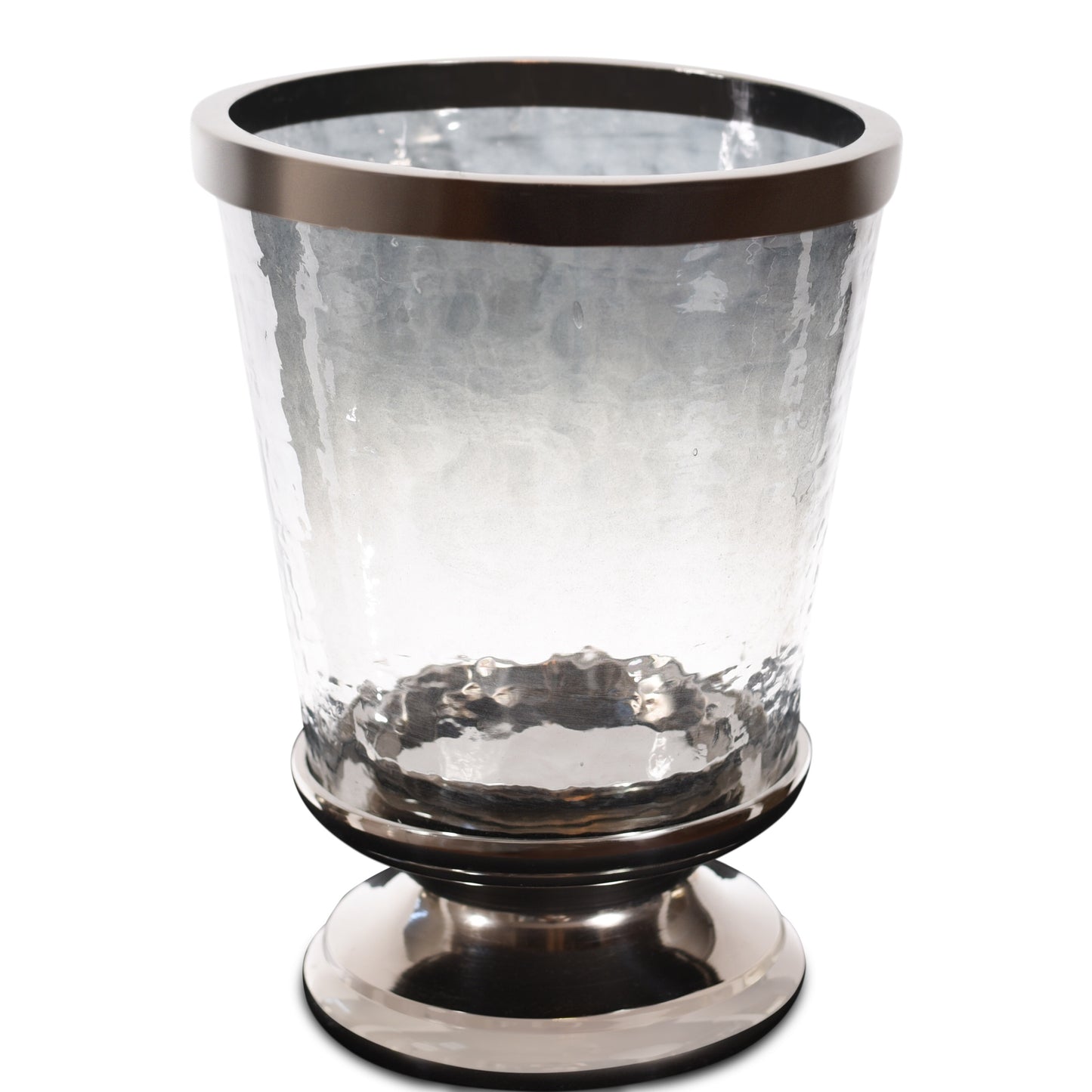 Metal Decor Aluminum Ring Hurricane Candle Holder with Pillar Glass (DH3046)
