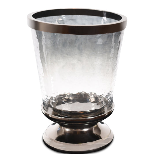 Metal Decor Aluminum Ring Hurricane Candle Holder with Pillar Glass (DH3046)