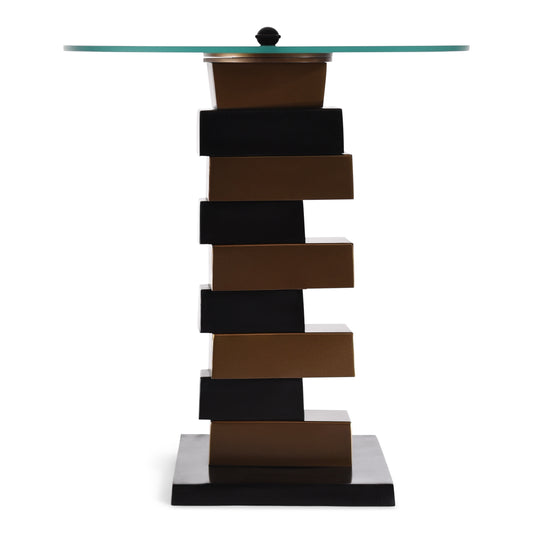 Antique Aluminum and Steel Round Side Table for Living Room | Coffee Table (DH8017)