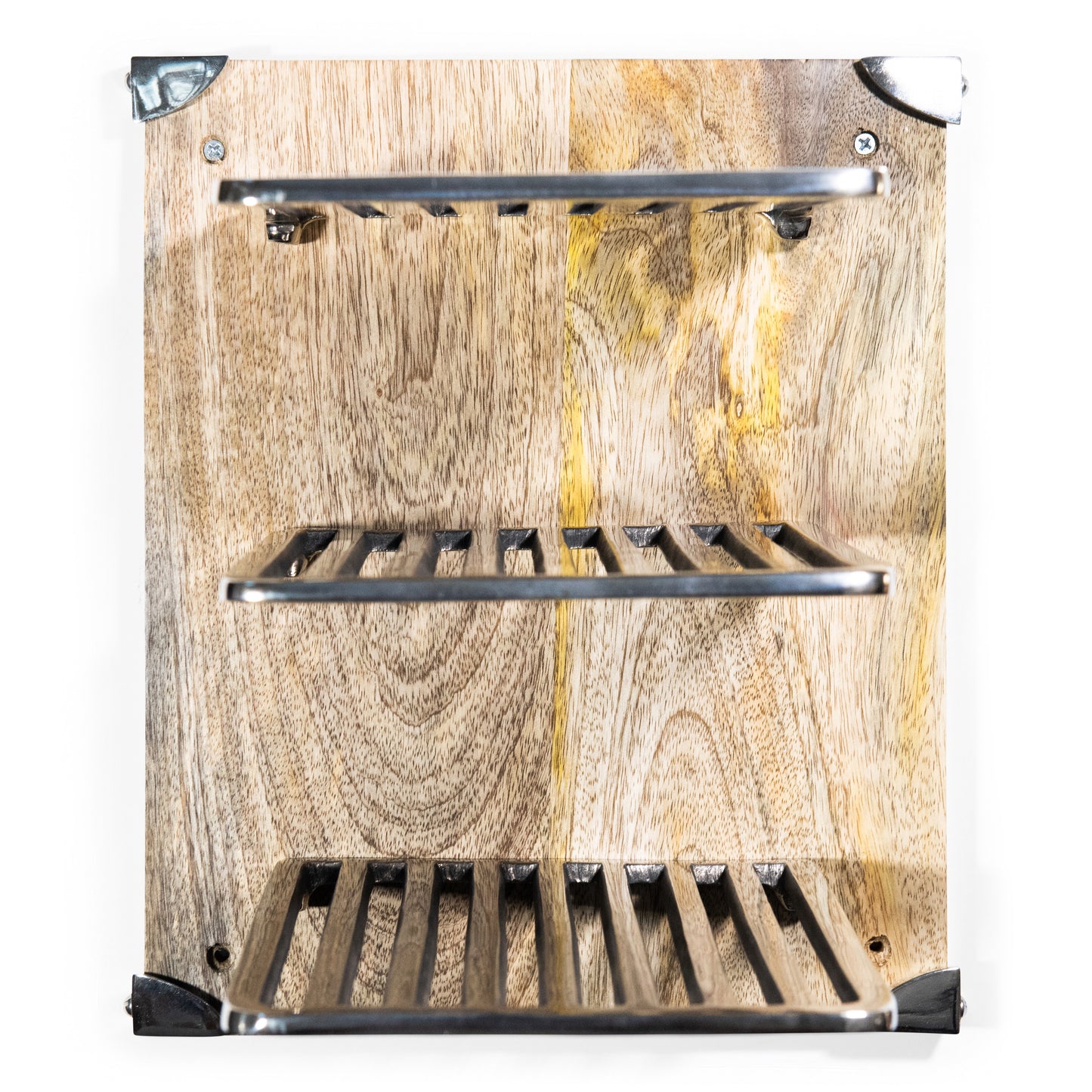 Vintage Aluminum and Wooden Magazine Holder | File Holder (DH8015)