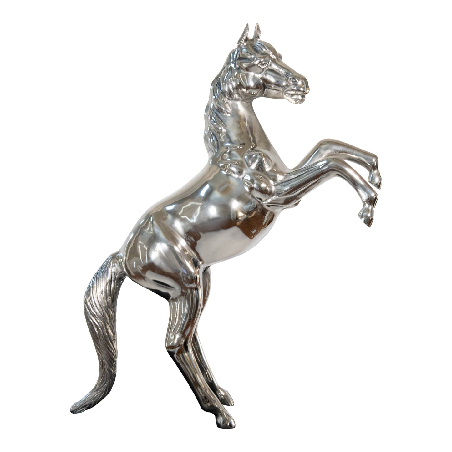 Aluminum Rearing Horse Art Figurine Decorative Sculpture | Home Decor Accent (DH4031)